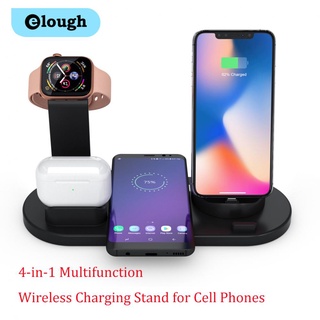 Elough 4 in 1 Wireless Charger Updated Version Qi-Certified Fast Charging Station Portable Foldable Charging Dock