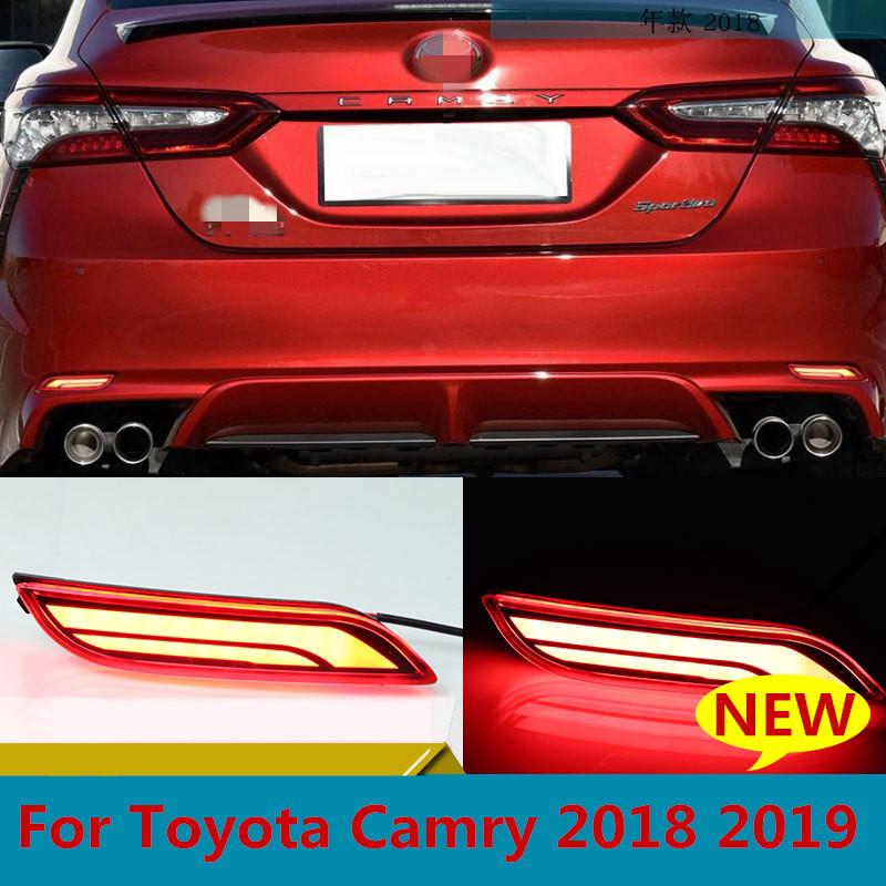 หลอดไฟ led ติดกันชนท้ายรถยนต์สําหรับ toyota camry 2018 2019 1 คู่