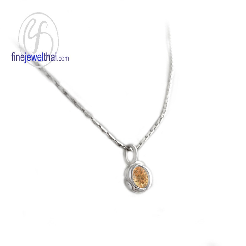 finejewelthai-จี้ซิทริน-ซิทริน-จี้พลอย-พลอยประจำเดือนเกิด-citrine-silver-pendant-birthstone-p1054ct00e