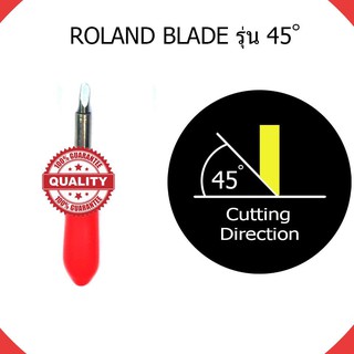 ใบมีดตัดสติ๊กเกอร์ ROLAND BLADE จำนวน 1 กล่อง มี 1 ใบ ขนาด 45 องศา(เงิน)