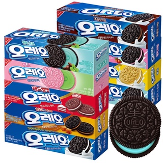 oreo sandwich cookie โอริโอ้เกาหลี รสคาราเมล,วนิลา,มิ้นท์ช็อค,สตอเบอรี่,ทิรามิสุ ขนมคุกกี้สอดไส้ 오레오 샌드위치쿠키