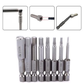 ภาพขนาดย่อของภาพหน้าปกสินค้าHigh Quality 8pc Hex Head Long Allen Bit Set Quick Connect Shank Impact Driver Drill Magnetic จากร้าน sunshine2.th บน Shopee ภาพที่ 1