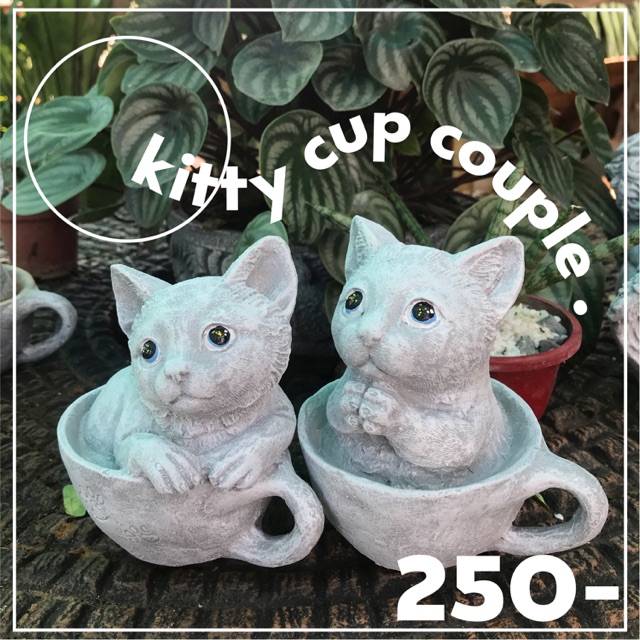 amo-gallery-cat-cup-ราคาต่อคู่-ตุ๊กตาปูนปั้น-ตุ๊กตาสวน-แต่งคาเฟ่-ร้านกาแฟ-รูปปั้นแมว