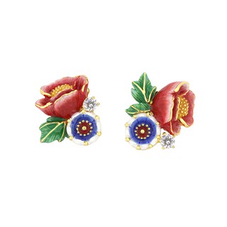 Good After Nine - Orient Romance Love Flower Stud Earrings ต่างหูดอกไม้โอเรียนท์โรแมนซ์