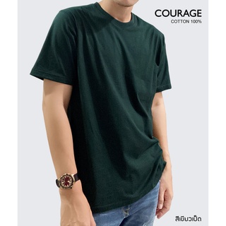 เสื้อยืด คอกลมสีเขียวเป็ด Cotton100%