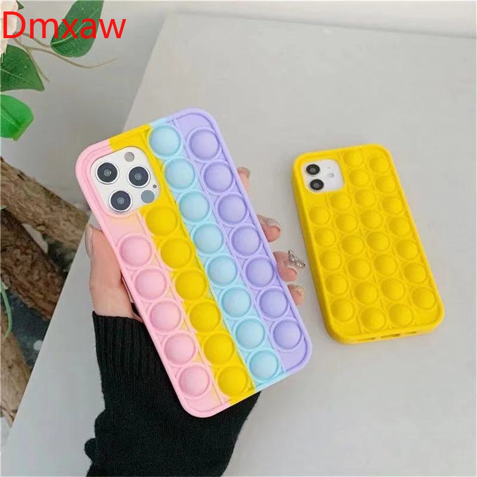 push-it-bubble-fidget-toys-funny-case-xiaomi-redmi-9t-9c-note-10-pro-max-5g-4g-note-9s-9-8-7-pro-max-poco-x3-nfc-pro-m3-pro-mi-11-lite-soft-silicone-cover-decompression-rainbow-case