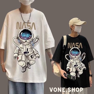 เสื้อยืดสีดำอินเทรนด์Vone [M～5XL]️เสื้อยืดชาย️NASA นักบินอวกาศคอกลม แขนสั้น แฟชั่นและการพักผ่อนทุกการแข่งขัน #S92S M L