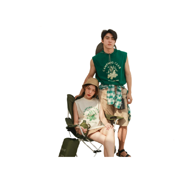 [LIFEPROJECTBKK] CAMPING Sleeveless Freesize - เสื้อยืดคอกลมแขนกุดผ้าคอตตอนแท้100%