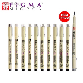 ปากกาพิกม่าซากุระ (SAKURA Pigma Pen) หมึกสีดำ รุ่น micron graphic(ปากตัด) และ brush(พู่กัน) ปากกาตัดเส้น ปากกาหัวเข็ม ปา
