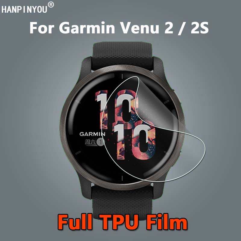 ภาพหน้าปกสินค้า1/3/5/10 Pcs For Garmin Venu 2 2S / Active S / Vivoactive 4 4S 3 Trainer / Venu SQ Music Sport Smart Watch Ultra Thin Clear Full Cover Slim Soft TPU Repairable Hydrogel Film Anti-Scratch Screen Protector -Not Tempered Glass