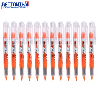 Deli U35460 Liquid Highlighter ปากกาไฮไลท์ สีส้ม ขนาดหัว 1-5mm แพ็คกล่อง 12 แท่ง ปากกา ปากกาไฮไลท์ อุปกรณ์เครื่องเขียน