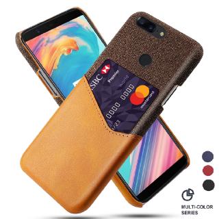 OnePlus 5 5T OnePlus 6 6T Case Luxury Leather Fabric Card Slot Shockproof Business Wallet Cover