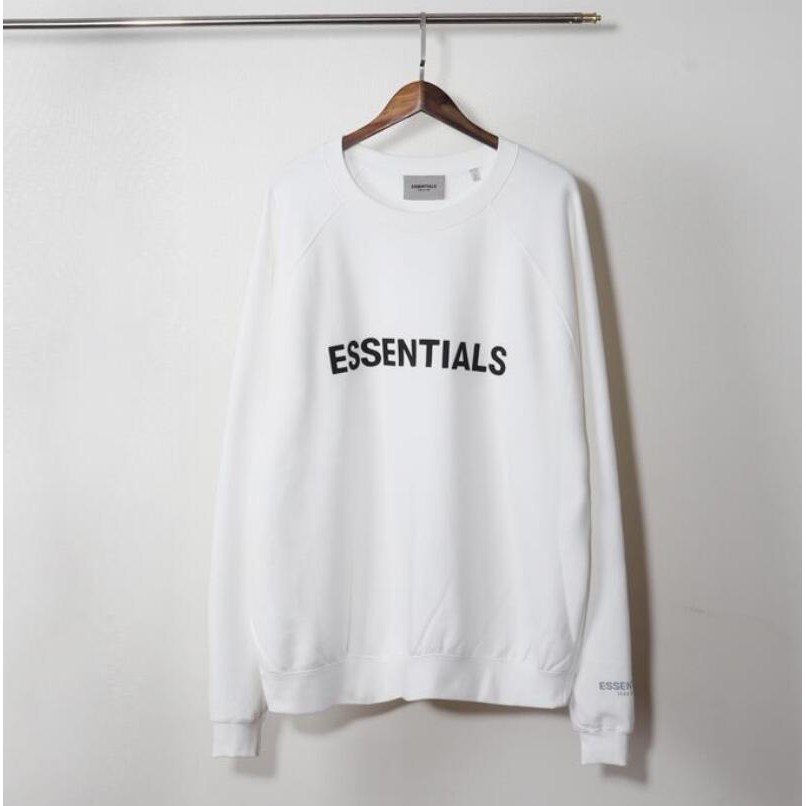 fashion-essentials-new-logo-เสื้อสเวตเตอร์คอกลมแขนยาวผ้าฝ้ายพิมพ์ลาย