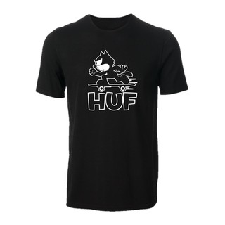 Felix Cat X Huf Streetwear Ready Stock 100% Cotton MenS T-Shirt Birthday Gift