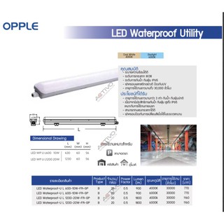 โคมไฟกันน้ำกันฝุ่น LED 10W (600mm.) 