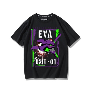 Eva เสื้อยืด New Genesis Evangelion อะนิเมะอุปกรณ์ต่อพ่วง 2 มิติ First Machine No. Zero เครื่อง Retro นักเรียนแขนสั้นชาย