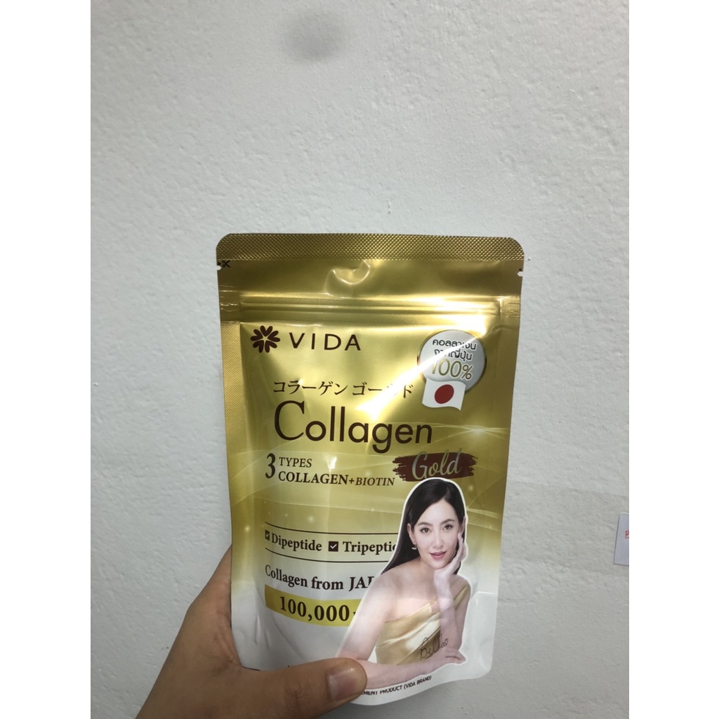 vida-collagen-gold-คลอลาเจน-โกลด์-วีด้า-1ถุง-นำเข้าจากประเทศญี่ปุ่น-ที่สกัดจากปลา100-คลอลาเจนที่เบลล่าเลือก-ผม-ผิว-ขาว