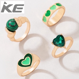 Jewelry Imitation emerald love ring set of four sets of love dripping ring set for girls for w