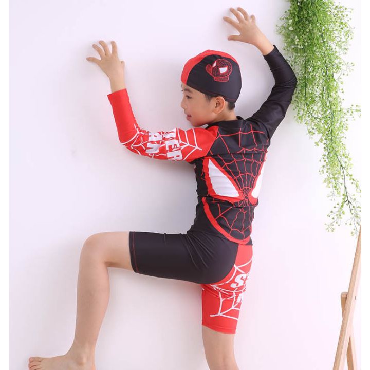 ชุดว่ายน้ำเด็ก-spider-man-รุ่น-025-มี-2-สี-มีหมวกให้-ชุดว่ายน้ำเด็ก-ส่งทันที