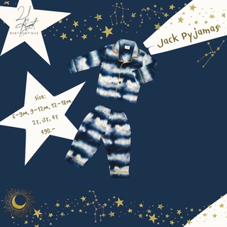 21August.Baby Shooting Star Jack Pyjamas ชุดนอนเด็กลายดวงดาว ผ้าเครปซาติน