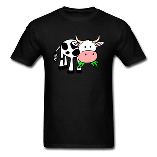 T-shirt  เสื้อยืดคอกลม แขนสั้น ผ้าฝ้าย พิมพ์ลายการ์ตูนวัว แฟชั่นฤดูร้อน สําหรับผู้ชาย มีสีดํา สีขาวS-5XL