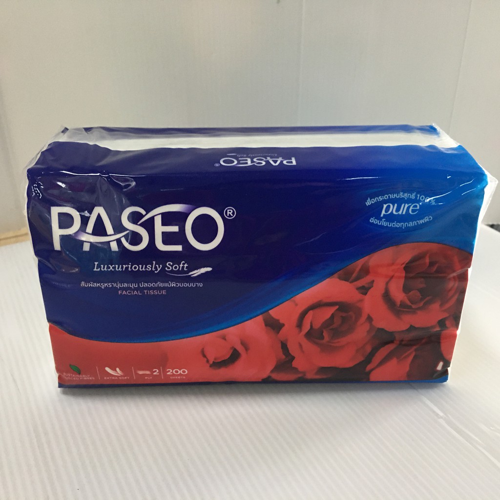 paseo-luxuriously-soft-pack-facial-tissue-พาซิโอ-กระดาษทิชชู่เช็ดหน้า-200-แผ่น