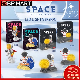 Bp MART บล็อคตัวต่อเลโก้ รูปนักบินอวกาศ ดวงจันทร์ ดาวเทียม อวกาศ อวกาศ MOC ประดับเพชร LED ของเล่น ของขวัญวันเกิด สําหรับเด็ก