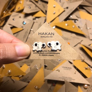 ต่างหู ตุ้มหูเงินแท้ 92.5 ตัวการ์ตูน ช้าง Elephant cartoon  Real Silver Sterling Earring