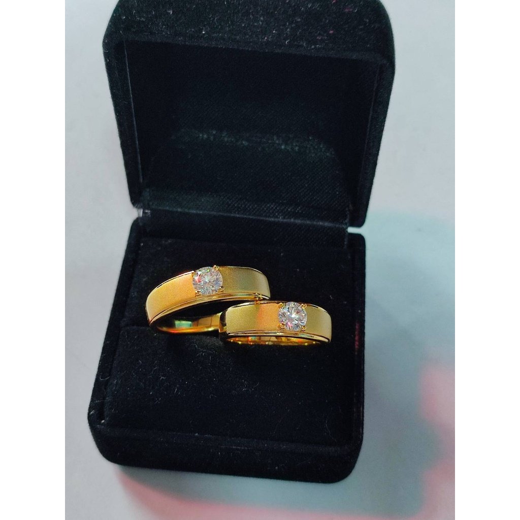 ภาพสินค้าแหวนทอง แหวนเพชร เศษทองคำแท้ พ่นทรายติตเพชร หนัก 2 สลึง แหวนทองเหลือง ไม่ลอกไม่ดำ ฝังเพชร CZ จากร้าน kedfahion บน Shopee ภาพที่ 1