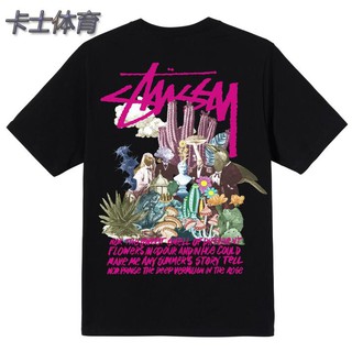 เสื้อยืดผ้าฝ้ายพิมพ์ลายขายดี Stussy เสื้อยืดแขนสั้นพิมพ์ลาย PSYCHEDELIC TEE Illusion สําหรับผู้ชายและผู้หญิง