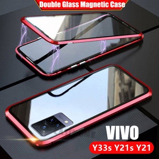 ภาพหน้าปกสินค้าเคสโทรศัพท์กระจกนิรภัยโลหะแม่เหล็กสองด้านสําหรับ Vivo Y33T Y33s Y21s Y21 Y 21 33 Y33 S Vivo ที่เกี่ยวข้อง