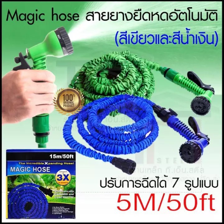 ภาพหน้าปกสินค้าSALE  ต้อนรับเปิดร้านใหม่สาขาที่2 Magic Hose สายยางฉีดน้ำ สายยางล้างรถ ยืดได้ 15เมตร รุ่น MH75FT