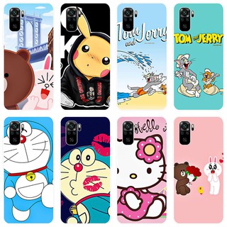 เคส Xiaomi Redmi Note 10 พิมพ์ลายการ์ตูนน่ารักแบบด้านหลังเคส Redmi Note 10 Note10 Soft Silicone TPU Case
