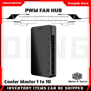 Cooler Master 1 ถึง 10 4PIN SATA PWM CPU เคสพัดลมระบายความร้อน สายเคเบิลฮับแยกอะแดปเตอร์แม่เหล็กดูดซับ