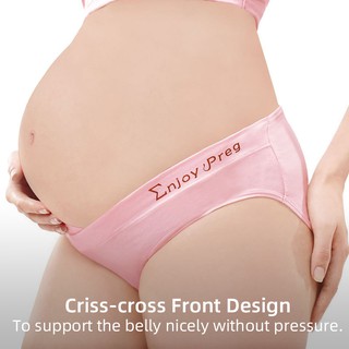 ภาพขนาดย่อของภาพหน้าปกสินค้ากางเกงในสตรีตั้งครรภ์ผ้าฝ้ายไขว้เอวต่ำภายใต้ Bump หลังคลอดกางเกงในคนท้อง จากร้าน ghszfz.th บน Shopee