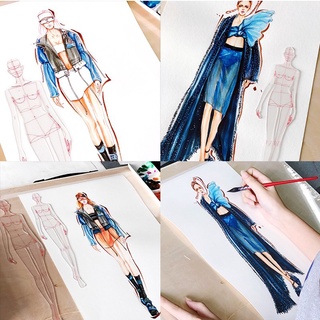 [NANA] Fashion Drawing Ruler Set Figure Drawing Template for Fashion Design Sketch