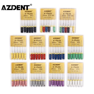 Azdent เครื่องมือทันตกรรม K-File Endodontic สแตนเลส 21mm