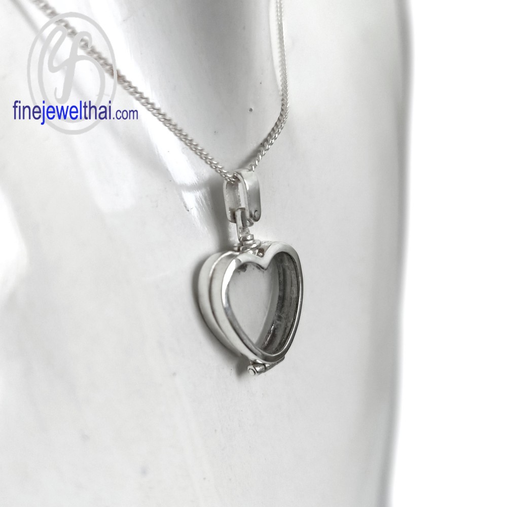 finejewelthai-ล็อกเก็ตทรงหัวใจ-ล็อกเก็ตเงินแท้-ล็อกเก็ตใส่ของ-locket-silver-pendant-p118000