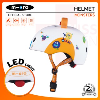 Micro Helmet หมวกกันน็อคสำหรับเด็ก ป้องกันอุบัติเหตุขณะเล่นสกู๊ตเตอร์ ลาย 3D monster
