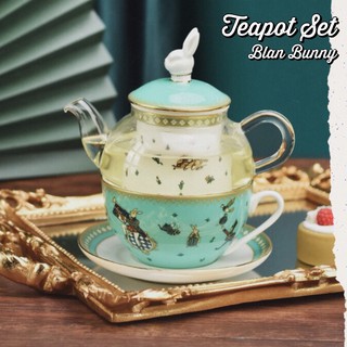 🫖 ชุดเซท Teapot ถ้วยชา 4 ชิ้น / เซรามิคถ้วยชา