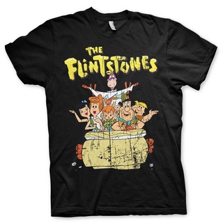 เสื้อยืดโอเวอร์ไซส์เสื้อยืด พิมพ์ลาย The Flintstones Fred Flintstone Family สําหรับผู้ชายS-3XL