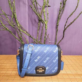 COACH C4059 SADDLE BAG WITH HORSE AND CARRIAGE DOT PRINT