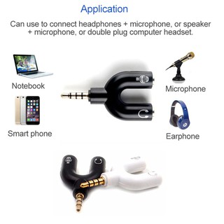 1PCs 3.5mm 2 Way U Audio Adapter for Earphone Adaptor Splitter Stereo Audio Jack Headphone 2 Way U for Computer Tablet.
