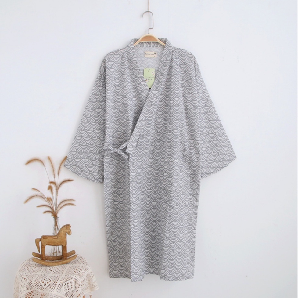 ภาพสินค้าชุดคลุม ชุดนอนสไตล์ญี่ปุ่น ชุดนอนกิมโมโน Cotton แท้ 100% (TSS_006) จากร้าน thesleepingshop บน Shopee ภาพที่ 4