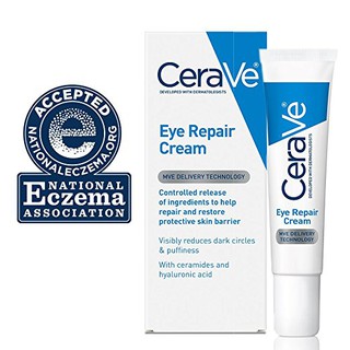 Cerave ครีมบํารุงรอบดวงตา 0.5 ออนซ์ 0.5 ออนซ์ สําหรับรอยคล้ําใต้ตา และอาการบวม 0.5 ออนซ์ 14.2 กรัม