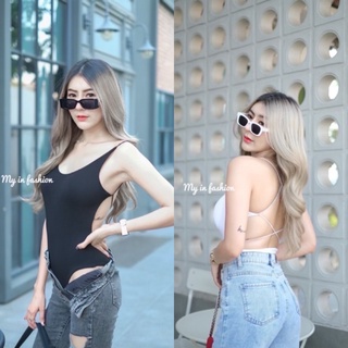 🔥Biwtynine shop🔥บอดี้สูทสายสปาเกตตี้ไขว้หลัง🔥Bodysuitไขว้หลัง Sexyมากกกก