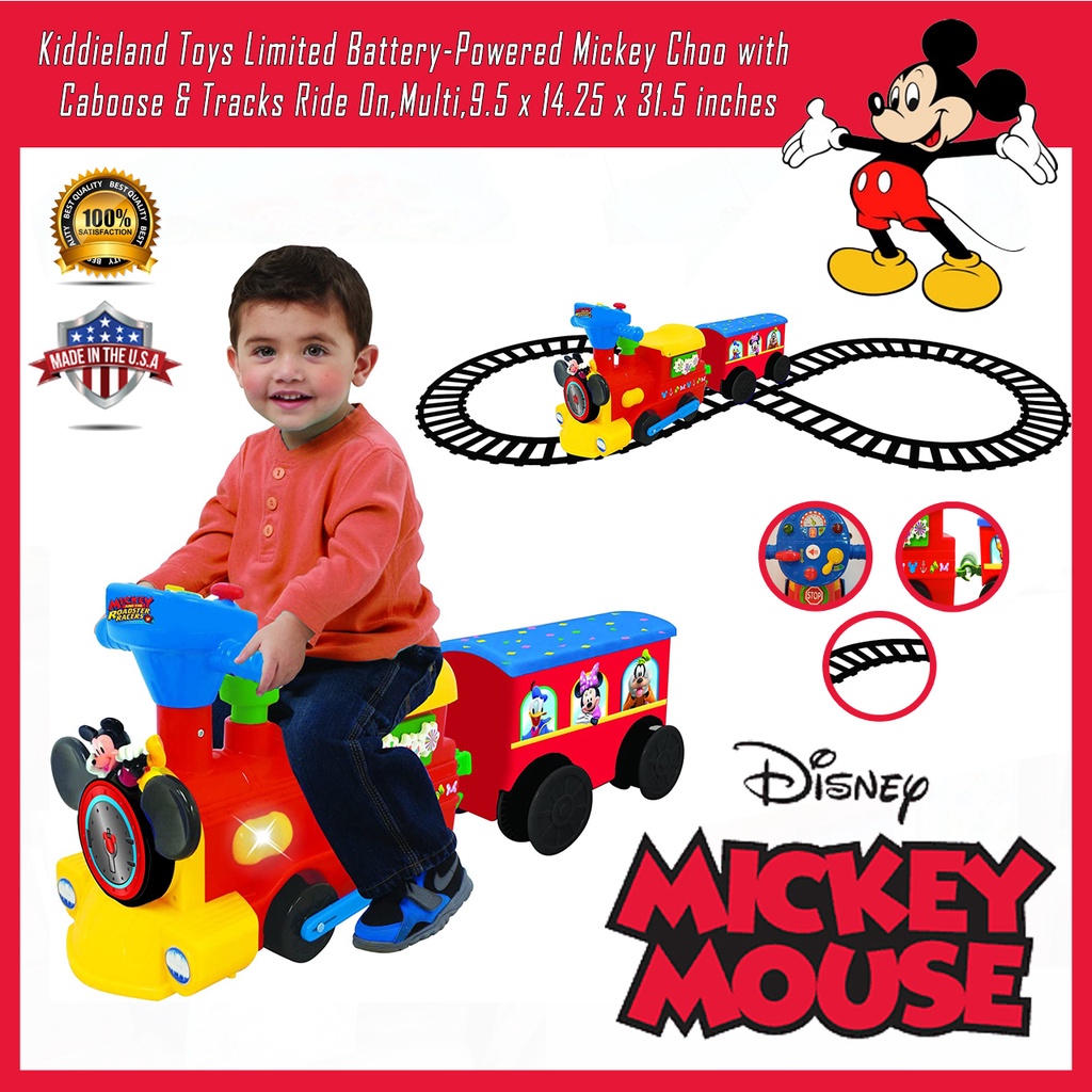 นำเข้า-รถไฟพร้อมราง-kiddieland-toys-mickey-choo-with-caboose-amp-tracks-รถไฟแบตเตอรี่-มาพร้อมราง-ลาย-มิกกี้เมาส์-ลิขสิทธิ์