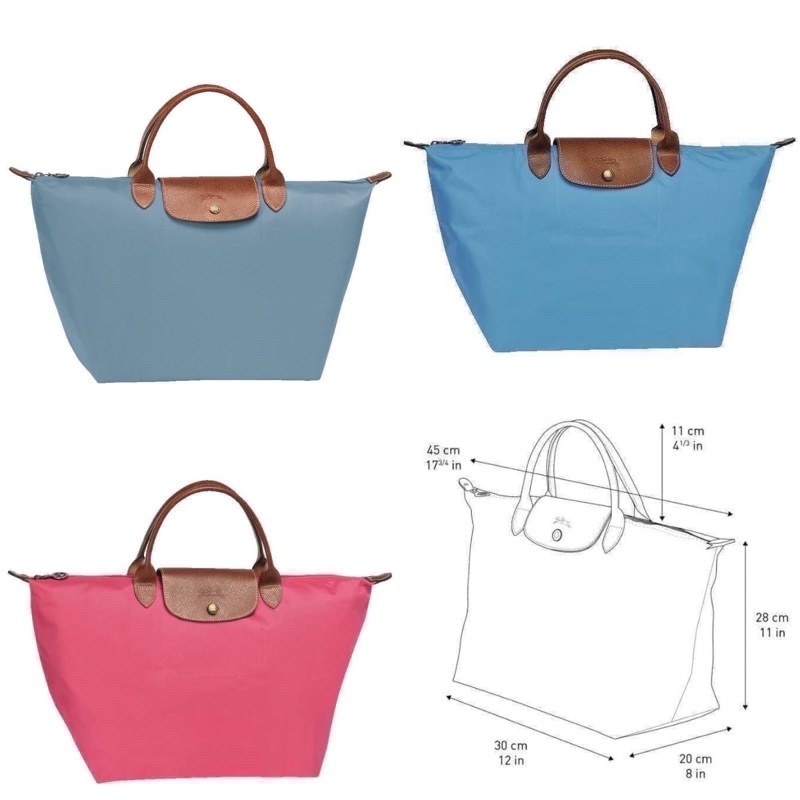 สด-ผ่อน-กระเป๋า-longchamp-size-m-short-ไม่ปักม้า-ฝาน้ำตาล-m-หูสั้น-m-short