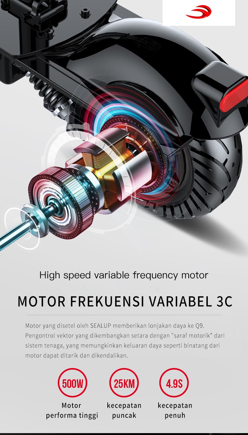 SEALUP Q9 36v 8.8 ah รถไฟฟ้า สกุตเตอร์ไฟฟ้า สกูตเตอร์ไฟฟ้า ผู้ใหญ่พับได้มินิ สกู๊ดเตอร์ไฟฟ้า กันน้ำ