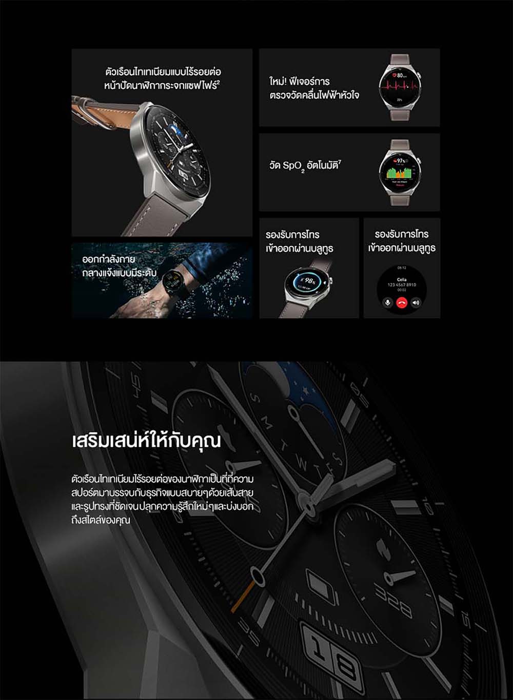 ภาพประกอบของ HUAWEI WATCH GT 3 Pro 46mm อุปกรณ์สวมใส่  ดีไซน์สวยให้เลือกกัน 2 ขนาด 2 สไตล์  ยกระดับการวัดสุขภาพที่แม่นยำตลอดเวลาและรองรับการใช้งานสูงสุด 14 วัน  ร้านค้าอย่างเป็นทางการ